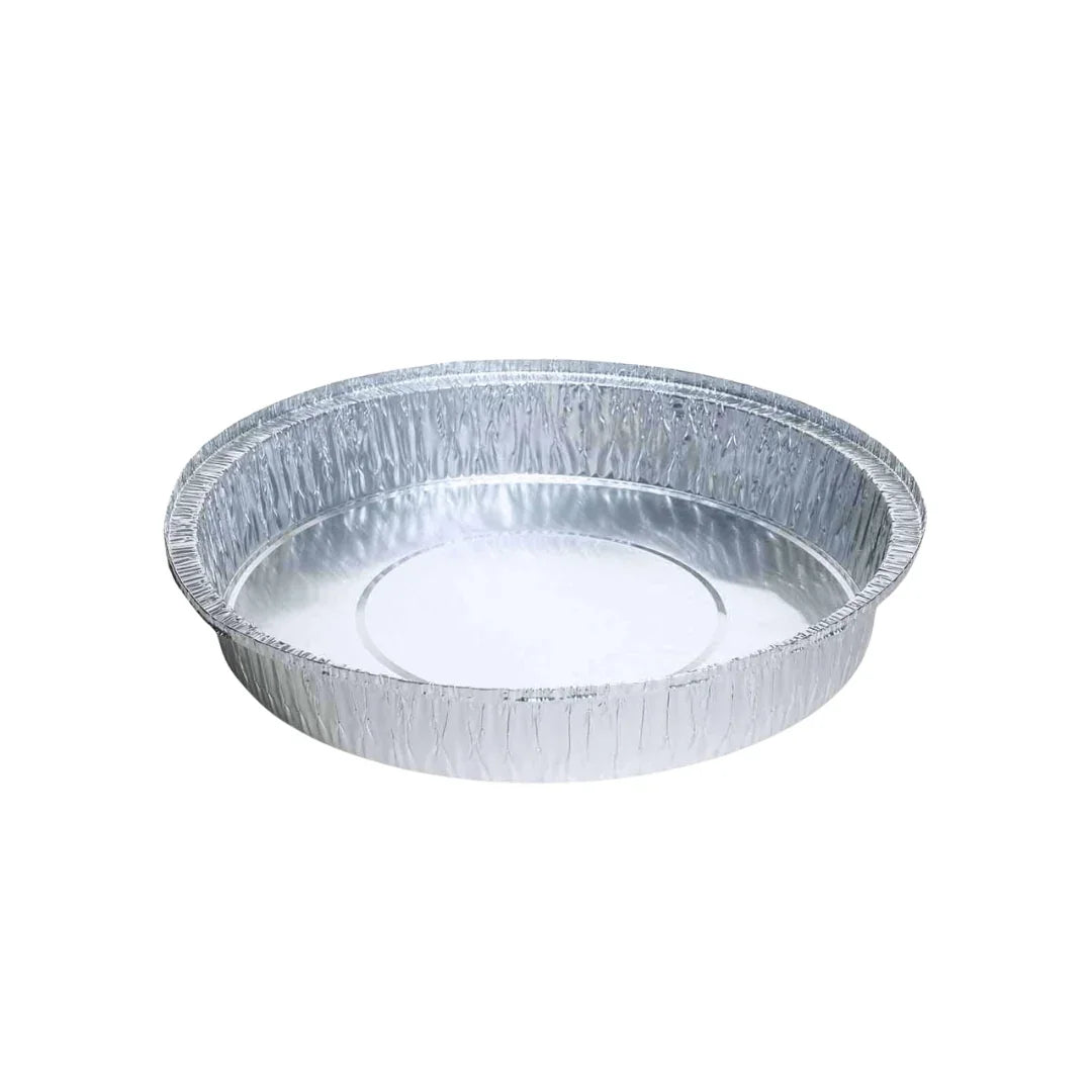 Disposable round aluminium foil catering tray for baking and food packaging