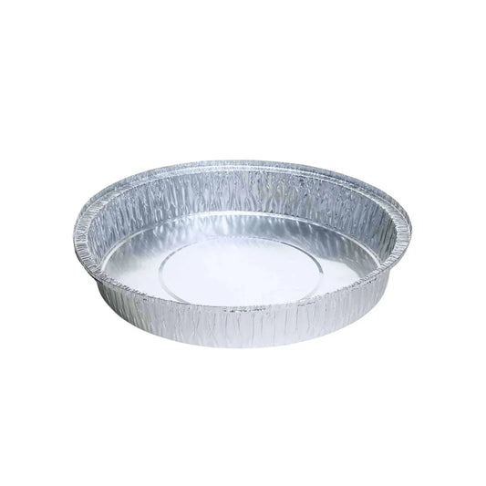 Disposable round aluminium foil catering tray for baking and food packaging