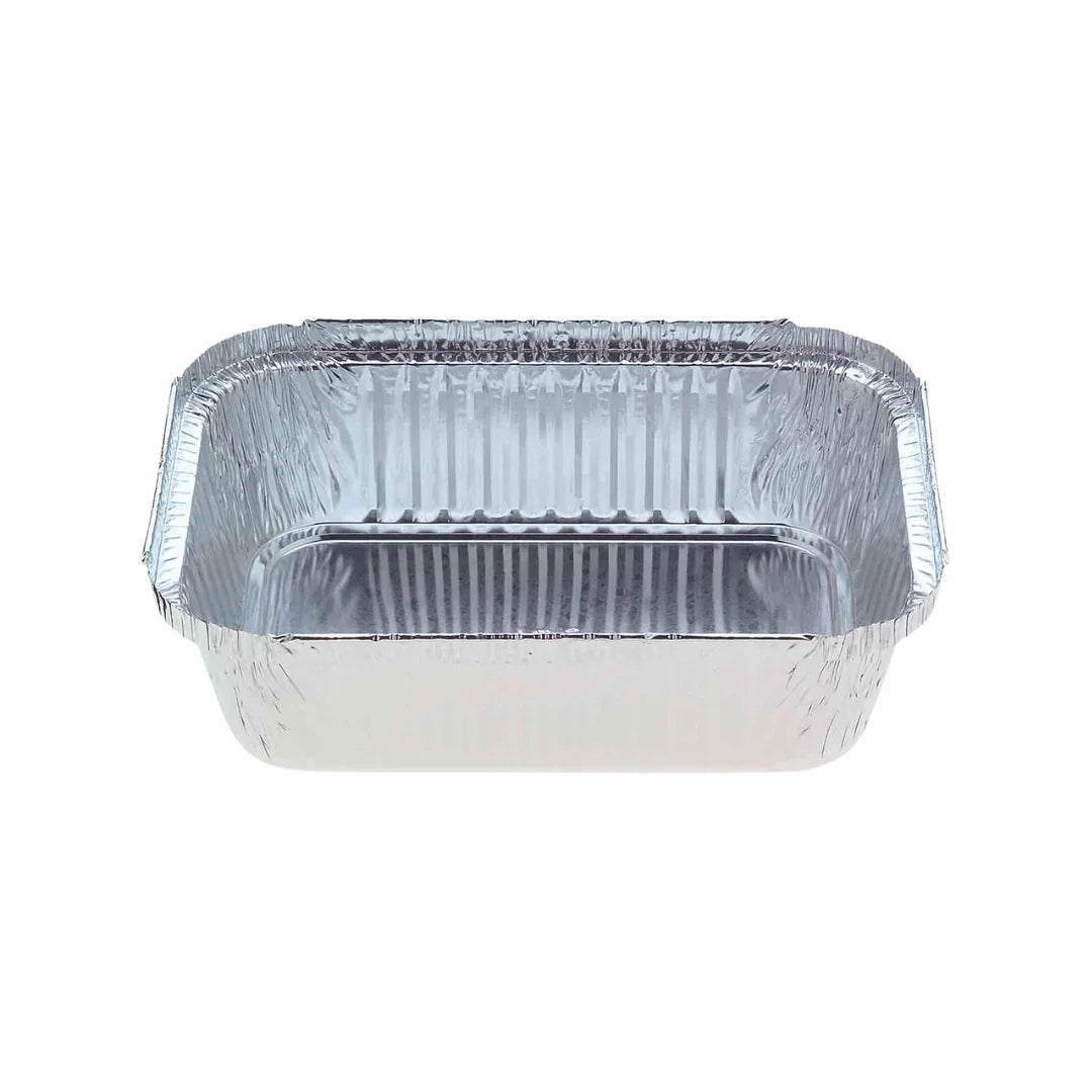 Rectangular disposable aluminum foil catering container for food packaging
