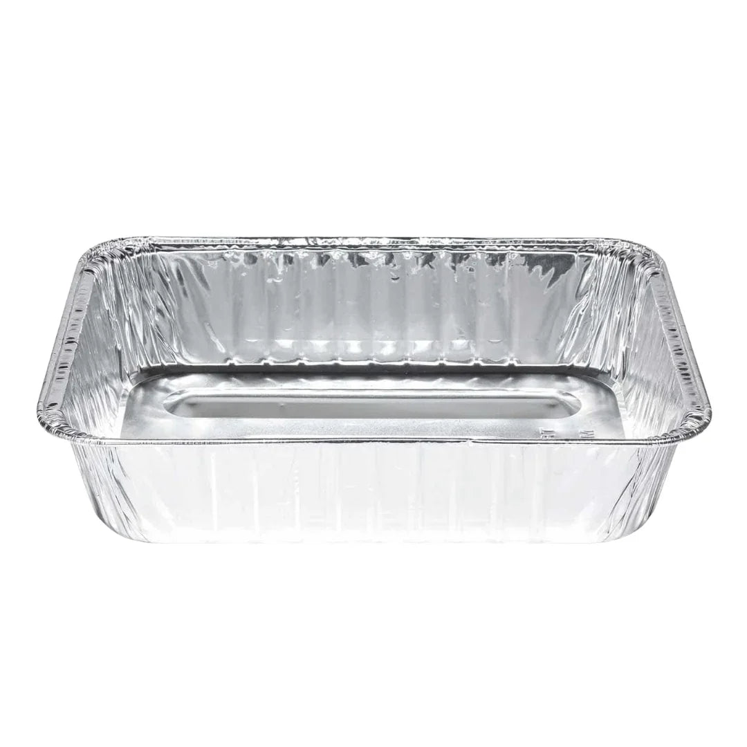 Disposable rectangular aluminum foil catering tray for food packaging