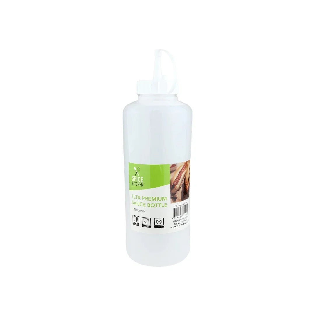 Spice Kitchen 1L premium plastic sauce bottle with nozzle cap