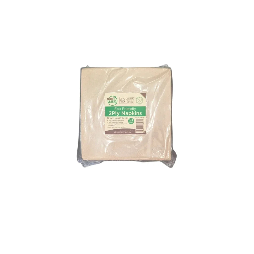 Pack of Nature Based eco-friendly 2-ply brown lunch napkins