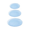 Silver Rim Blue Dimple Plates - 10PK