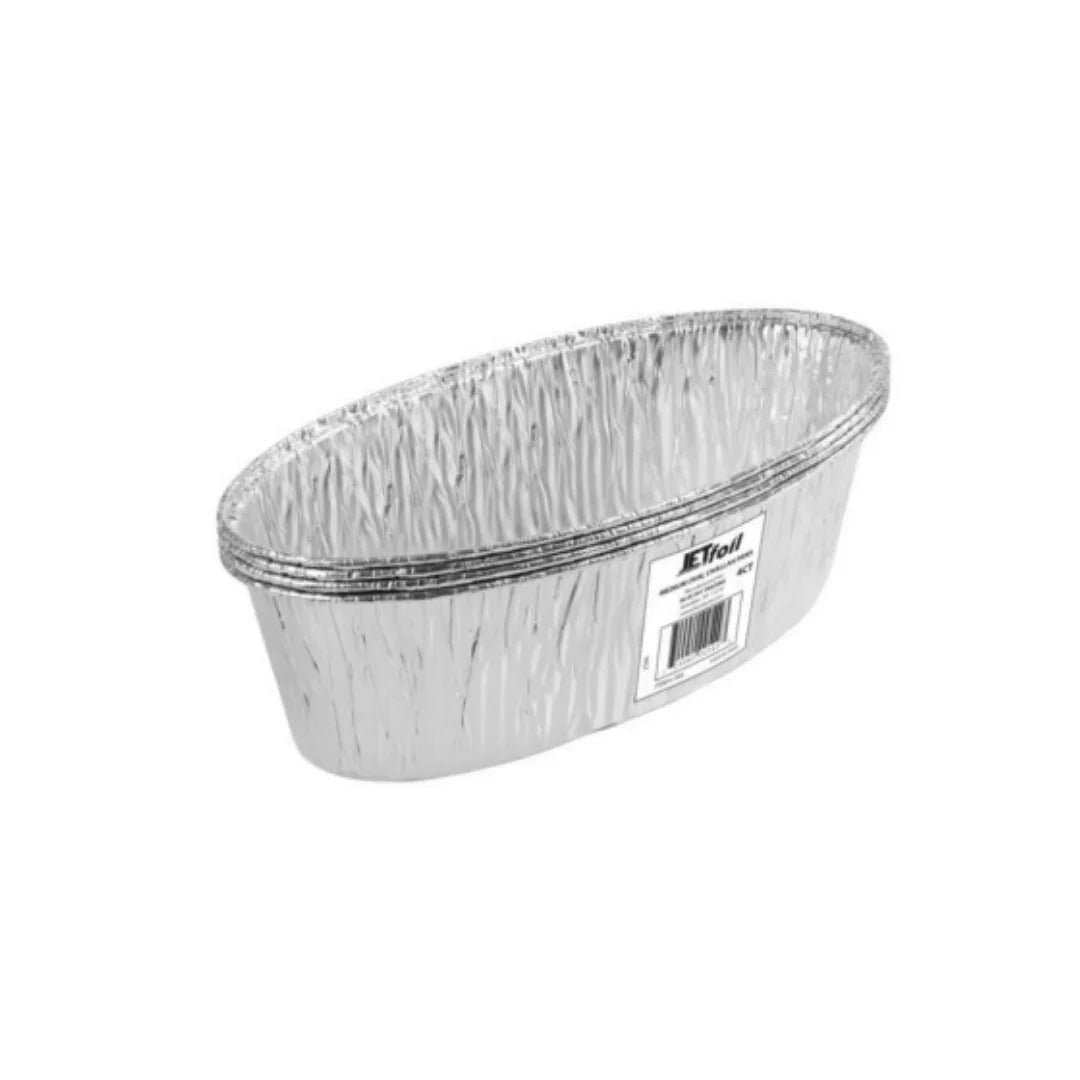 Disposable oval aluminum foil catering tray for food packaging