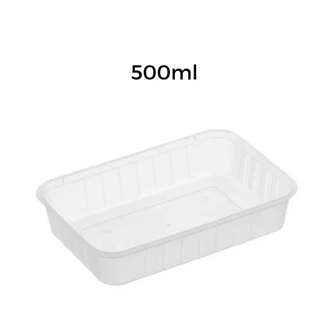 Clear plastic 500ml rectangular food packaging container