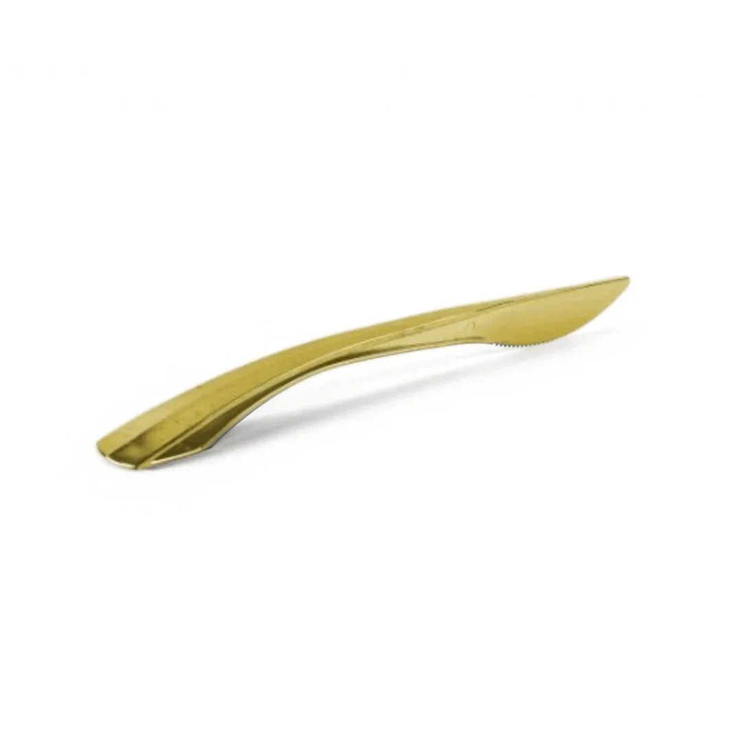 Gold-colored metal tweezers isolated on a white background