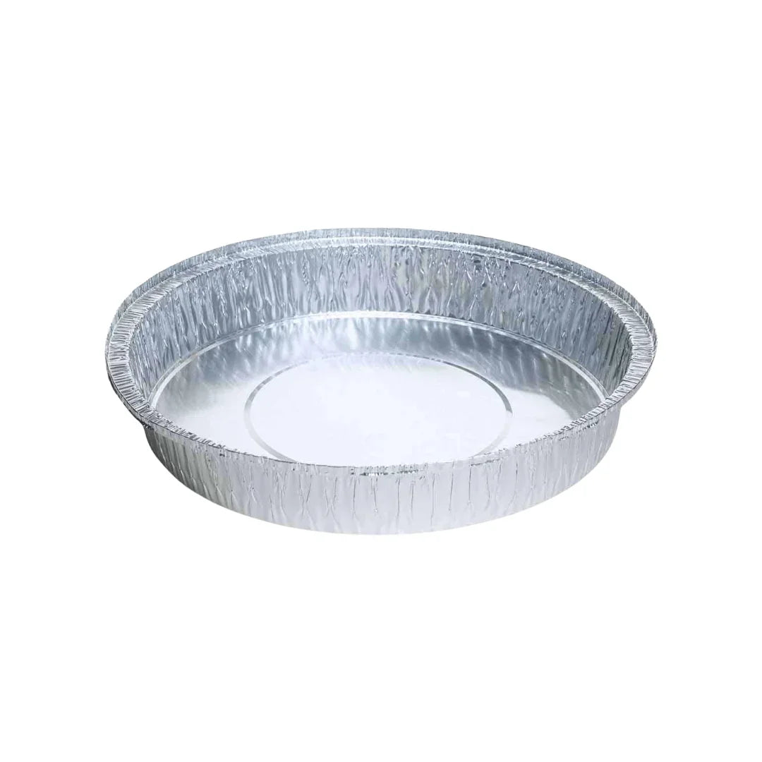 Round disposable aluminum foil baking pan for catering and food packaging
