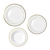 Gold Rim Plates & Bowls - 6PK
