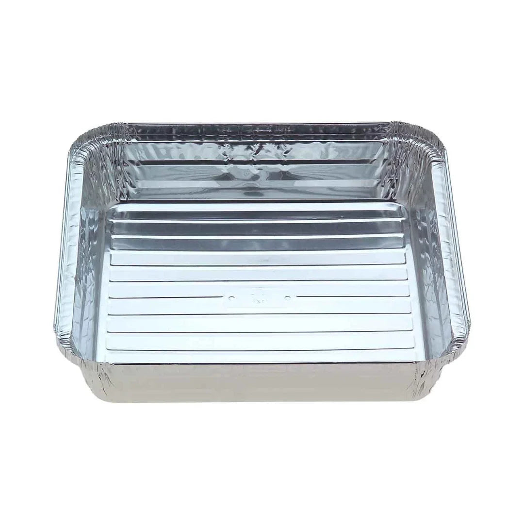 Disposable rectangular aluminium foil catering tray for food packaging