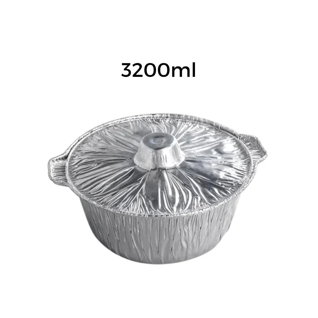 3200ml disposable aluminium foil container with lid for catering and packaging
