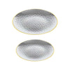 Gold Rim Clear Dimple Plates - 10PK