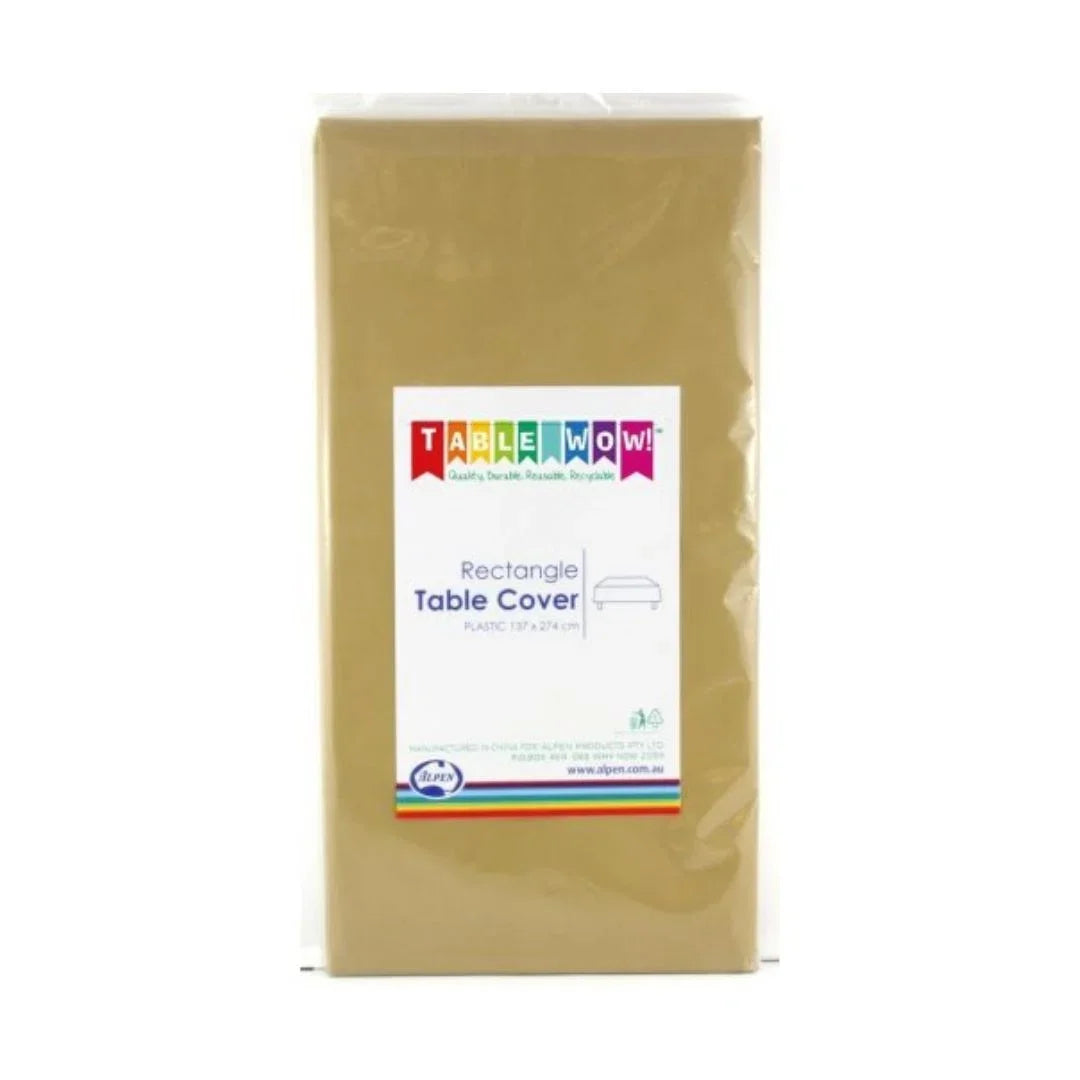 Table Wow gold plastic rectangle table cover packaging