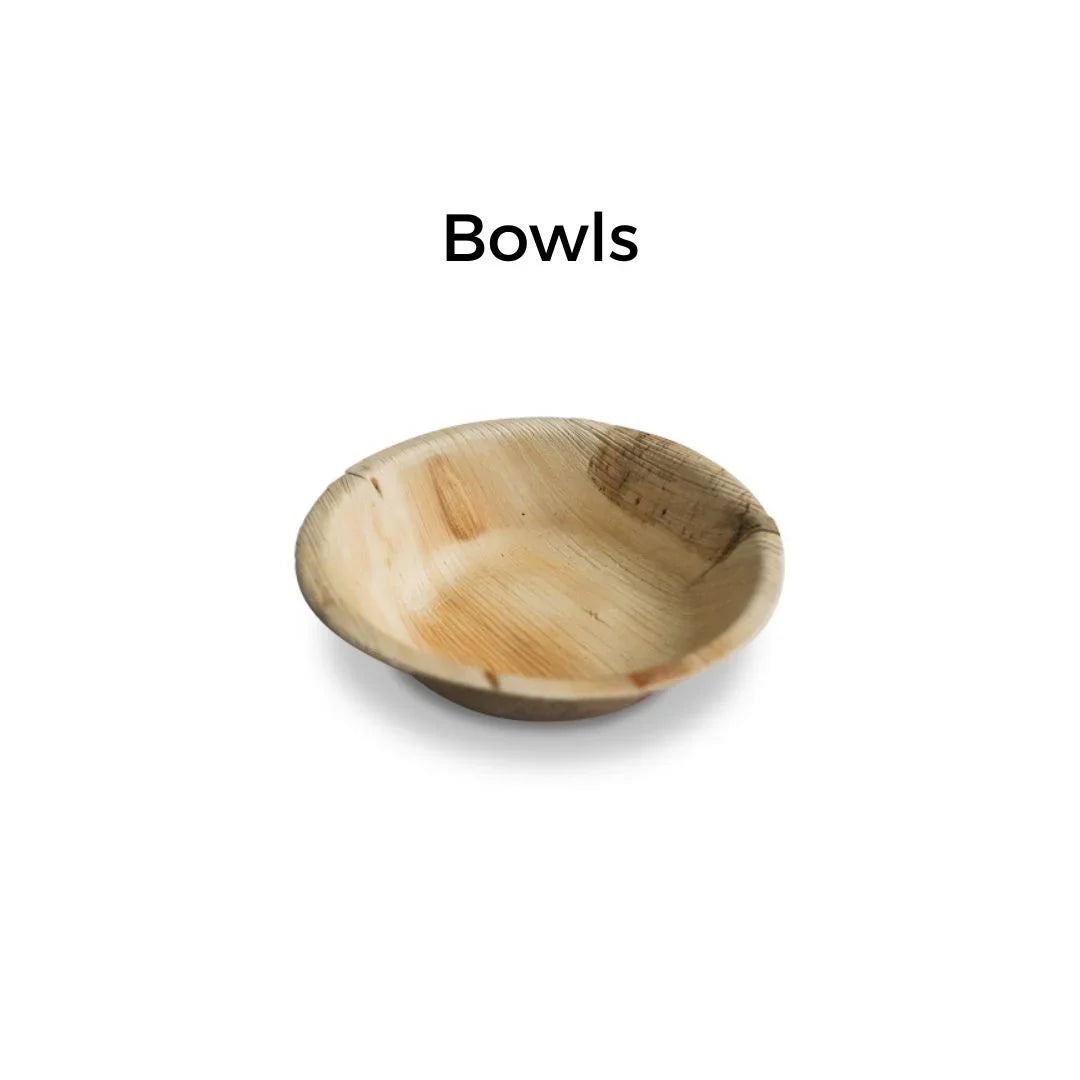 Biodegradable disposable palm leaf bowl for catering and party supplies